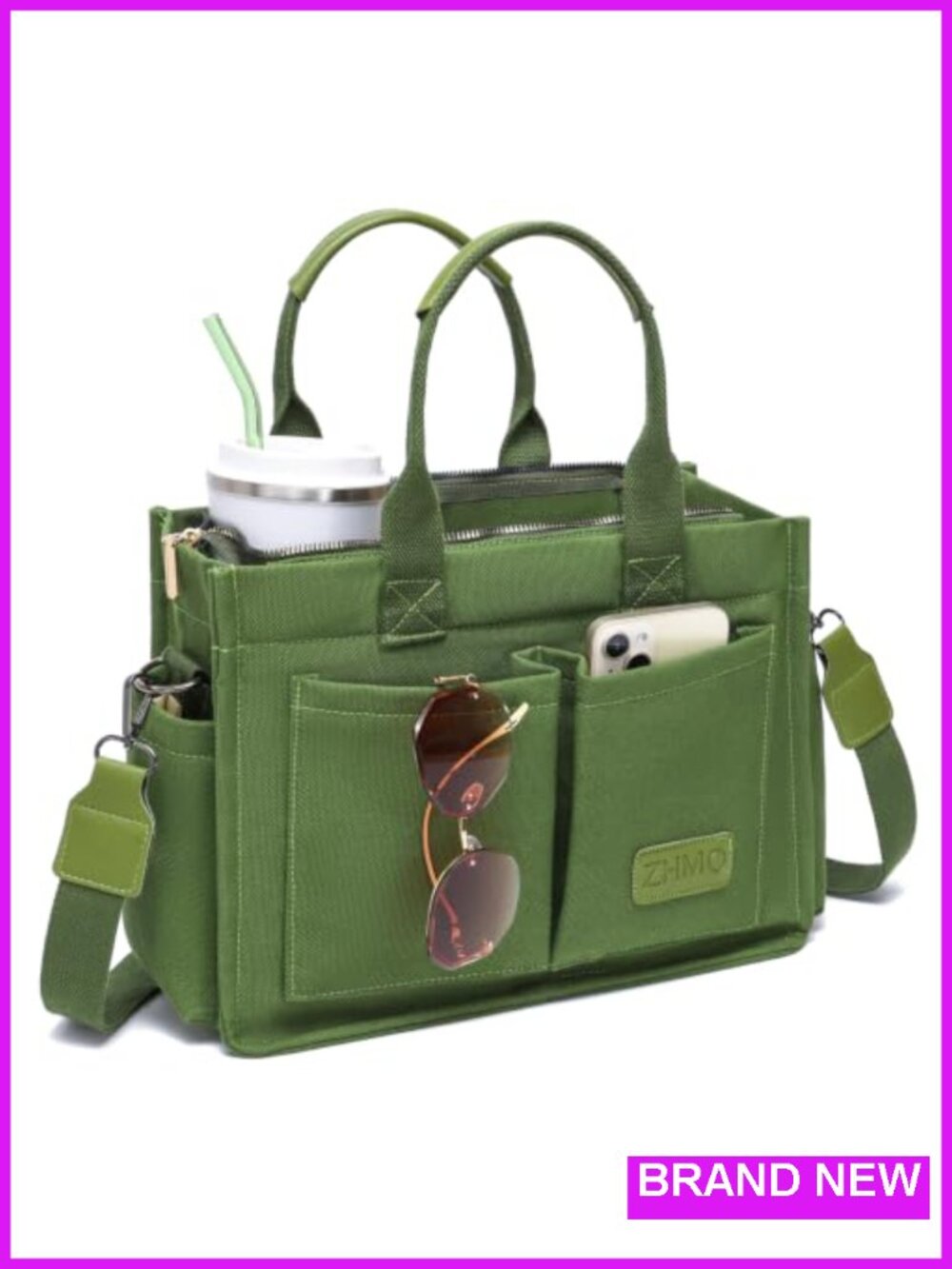 Canvas Tote Bag Women Large Travel Work Laptop Handbag Crossbody Purse